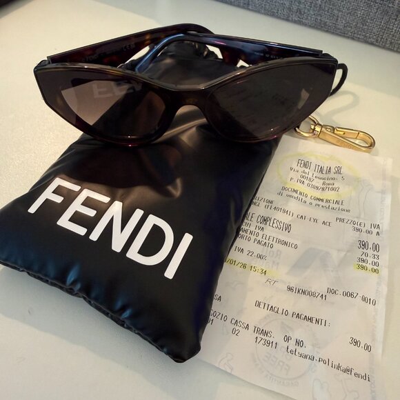 Fendi Sunglasses - Fendi First Brown Cat Eye - Picture 4 of 7